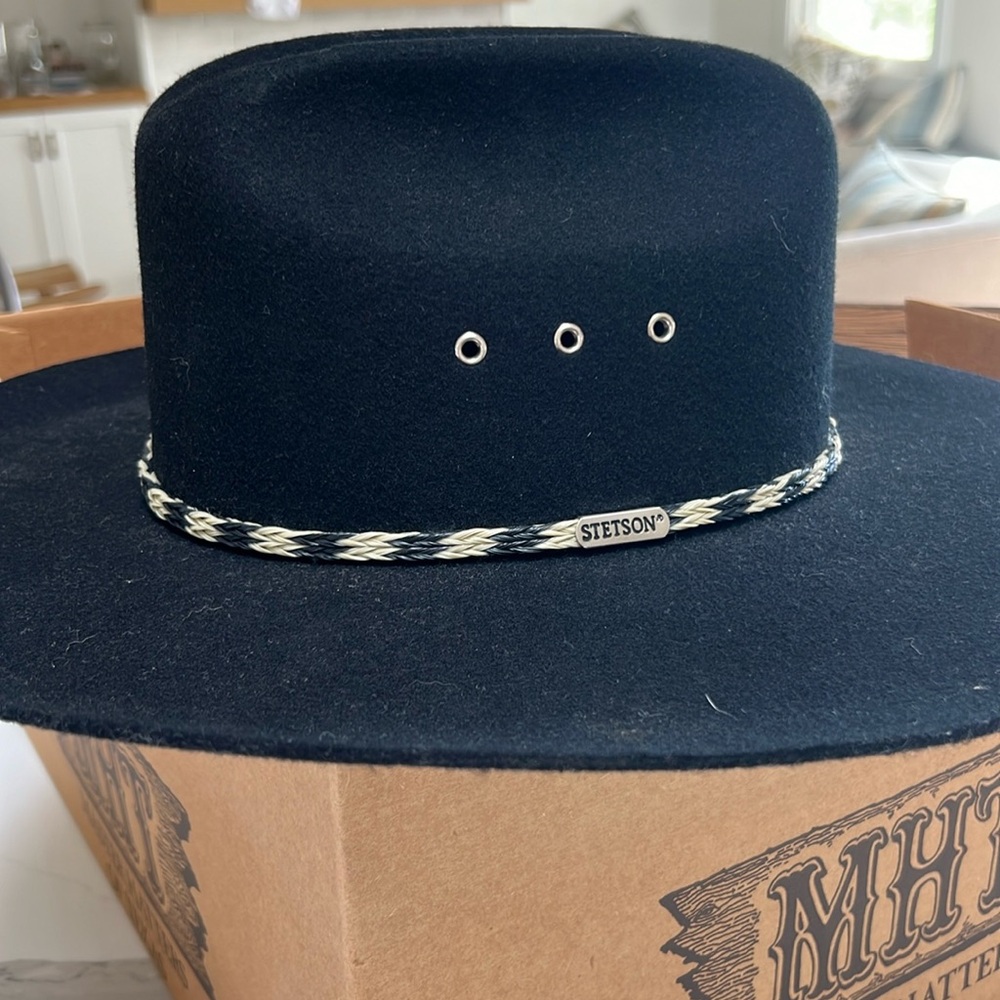 Stetson black wool cowboy hat